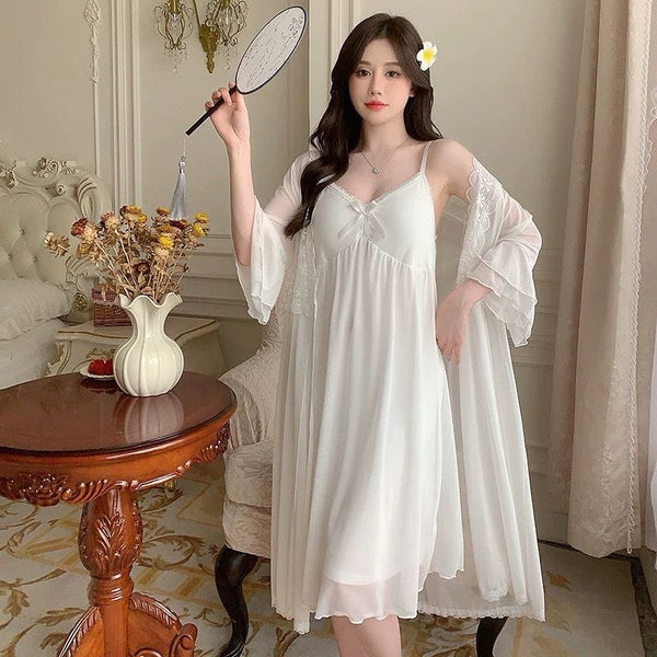 Ethereal Grace – Tulle Night Gown Set